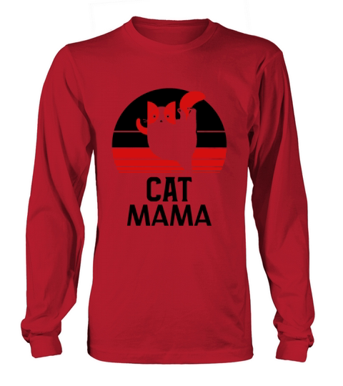 Retro Distressed Vintage 80s Style Funny Cat Mom Long sleeved Unisex