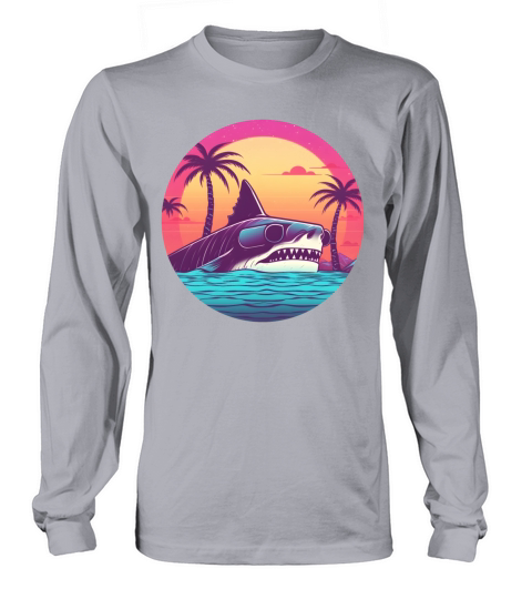 Vintage 80s 90s Style for Shark Lovers Long sleeved Unisex