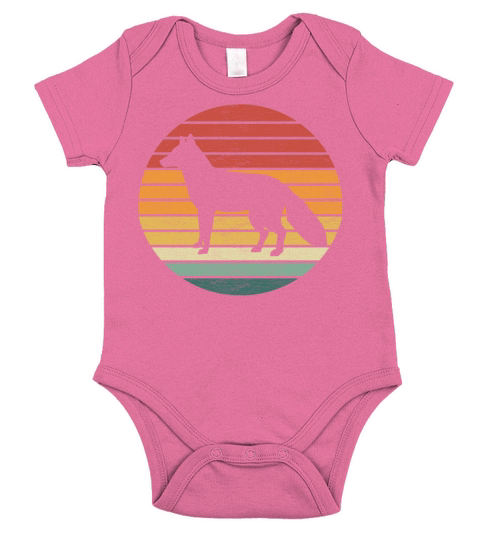 Fox Lover - Vintage Retro Sunset Fox Short Sleeve Baby One-Piece