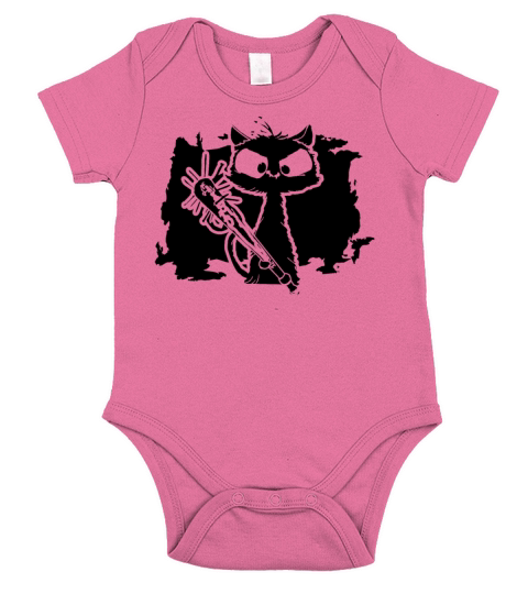 Halloween Retro Cat Vintage Cat Short Sleeve Baby One-Piece