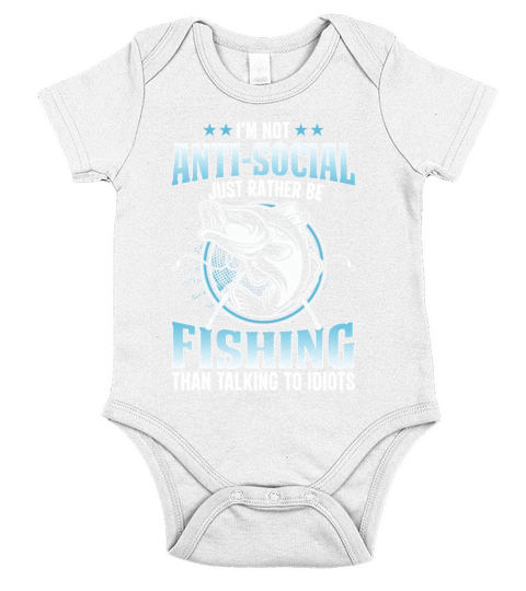 im not antisocial just rather be fishing Short Sleeve Baby One-Piece