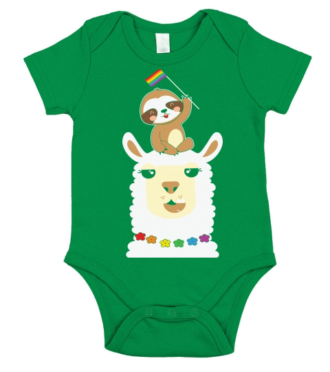LGBT Sloth Riding A Llama Short Sleeve Baby One-Piece