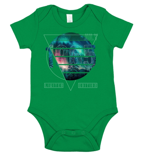 Limited Edition 1965 July Birthday Polar Lights Short Sleeve Baby One-Piece