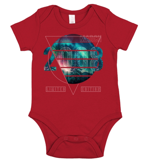 Limited Edition 2008 March Birthday Polar Lights Short Sleeve Baby One-Piece