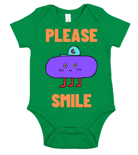 please smile Short Sleeve Baby One-Piece