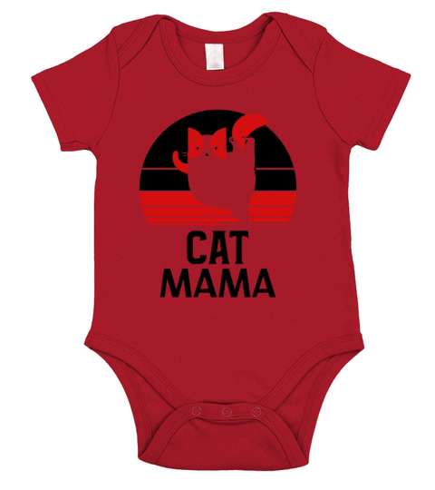 Retro Distressed Vintage 80s Style Funny Cat Mom Short Sleeve Baby One-Piece
