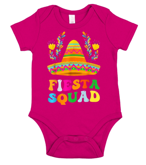 retro groovy cinco de mayo fiesta squad Mexican Short Sleeve Baby One-Piece