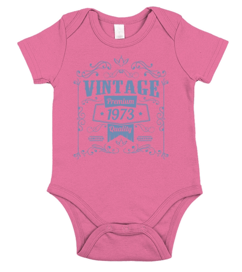 Vintage 1973 birthday ornaments old school Short Sleeve Baby One-Piece