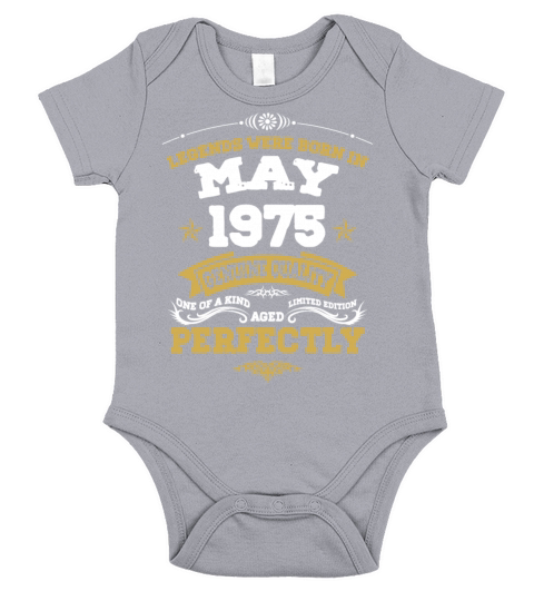 Vintage Aged To Perfection May 1975 Short Sleeve Baby One-Piece