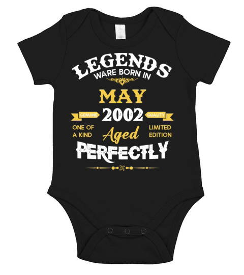 Vintage Aged To Perfection May 2002 Short Sleeve Baby One-Piece