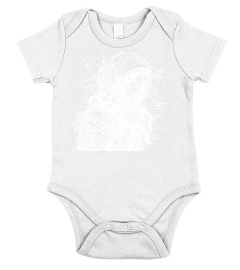 Vintager Astronaut With Helmet Short Sleeve Baby One-Piece