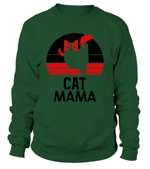 Retro Distressed Vintage 80s Style Funny Cat Mom Sweatshirt Unisex