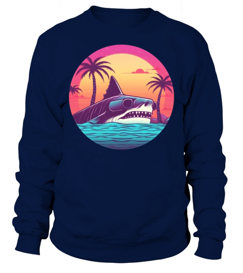 Vintage 80s 90s Style for Shark Lovers Sweatshirt Unisex