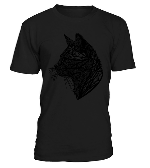 Small Cat In Nature Net Lines Tattoo Style T-Shirt Unisex