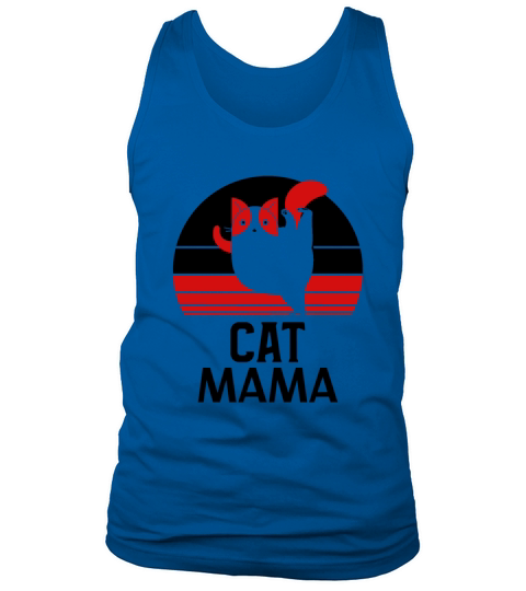 Retro Distressed Vintage 80s Style Funny Cat Mom Tank Top Unisex