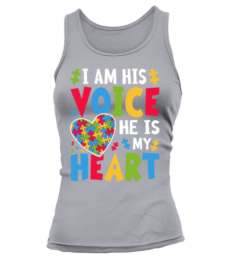I Am His Voice He Is My Heart Autism Awareness Tank top Woman