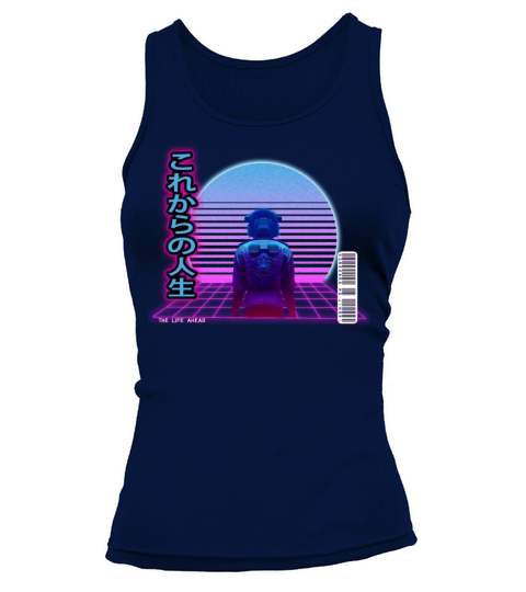 Synthwave Life Ahead - Black letters Transparent Tank top Woman
