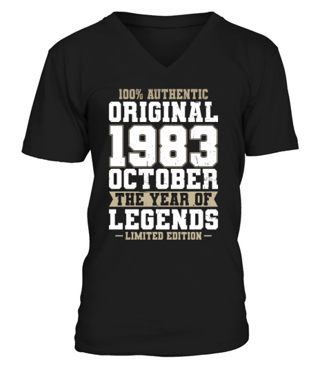 40th birthday october 1983 original 1983 V-Neck T-shirt