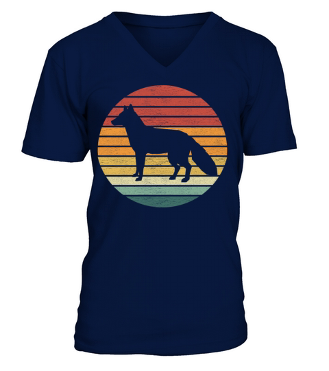 Fox Lover - Vintage Retro Sunset Fox V-Neck T-shirt