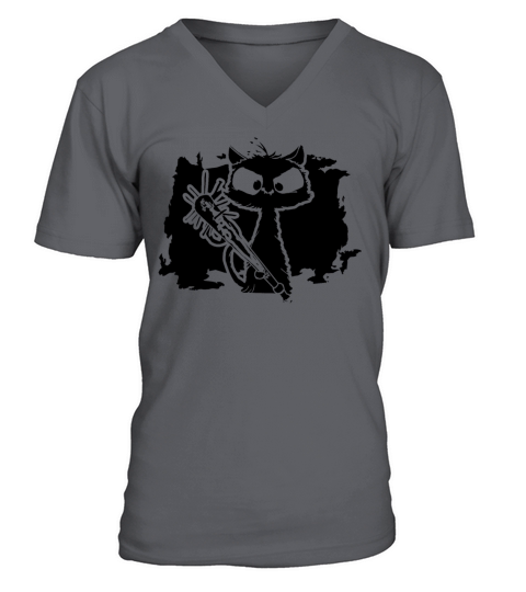 Halloween Retro Cat Vintage Cat V-Neck T-shirt
