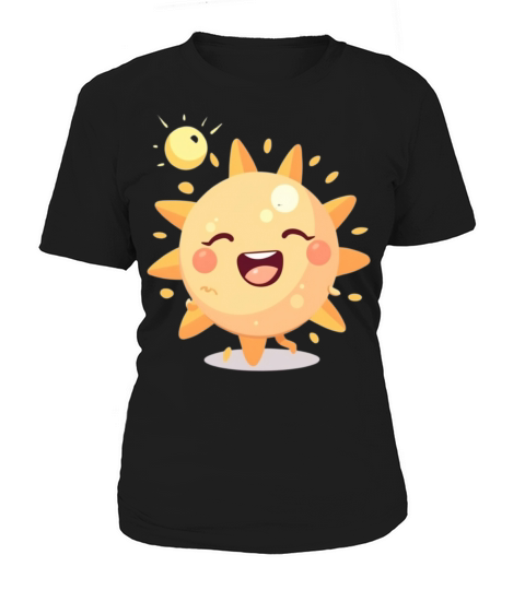 Cute sun cartoon style anime kids and adults sunny Women's T-Shirt