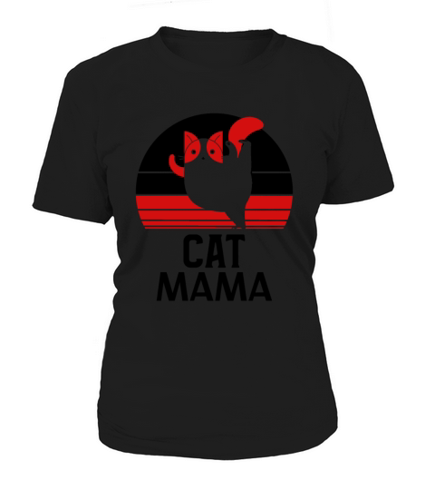 Retro Distressed Vintage 80s Style Funny Cat Mom Women's T-Shirt
