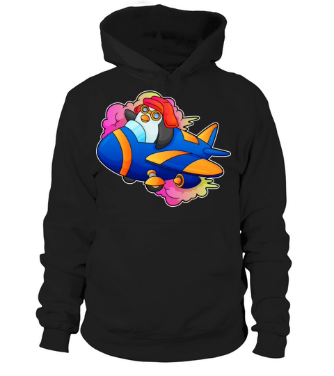 Penguin As Pilot With Plane Hoodie Unisex