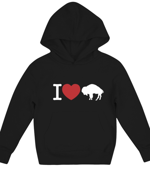 I Love Buffalo idea - Vintage Buffalo idea with Bi Kids Hoodie