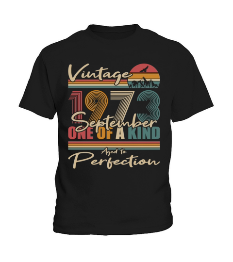 50th birthday september 1973 vintage 1973 Kids T-Shirt