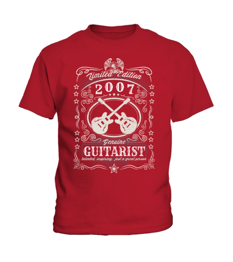 Vintage 2007 Guitarist Birthday Gift Guitar Player Kids T-Shirt