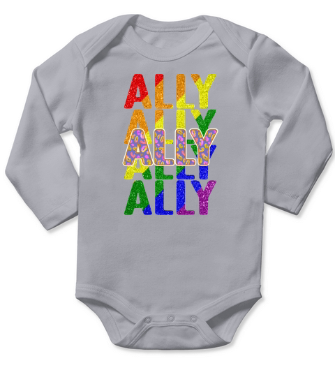 Ally LGBT Pride Rainbow Flag Ally Long Sleeve Baby One-Piece