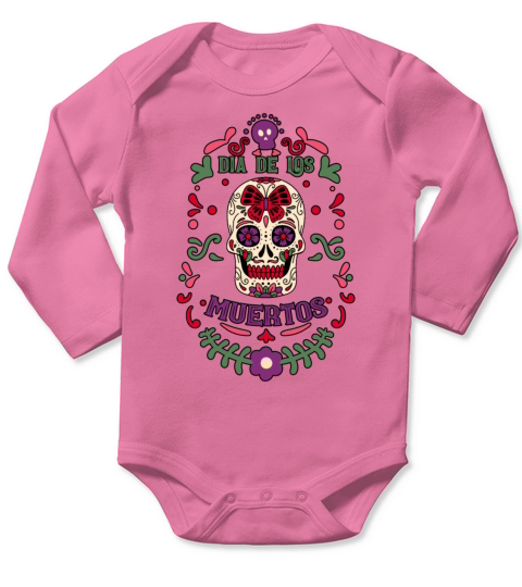 Dia De Los Muertos Day Of Dead Mexican Long Sleeve Baby One-Piece