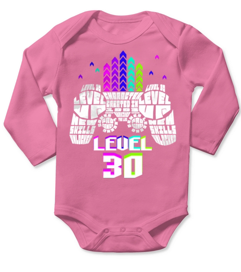 Geek Level 30 Unlocked 1993 30th Birthday Gamer Long Sleeve Baby One-Piece