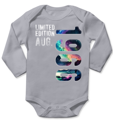 Limited Edition 1966 August Birthday Polar Lights Long Sleeve Baby One-Piece