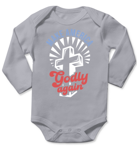 Make America Godly Again Christianity Symbol Long Sleeve Baby One-Piece