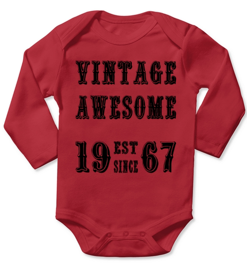 Vintage Awesome Est Since 1967 Birthday Long Sleeve Baby One-Piece