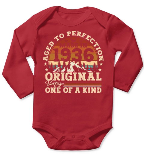 Vintage Birthday Original Gift Idea 1936 Long Sleeve Baby One-Piece