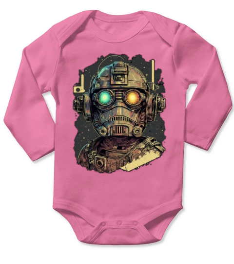 vintage robot Long Sleeve Baby One-Piece