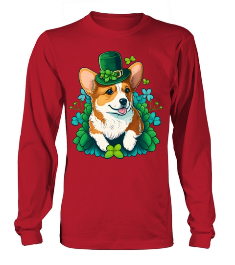 Funny Corgi Lover Shamrock Happy St Patricks Day Long sleeved Unisex