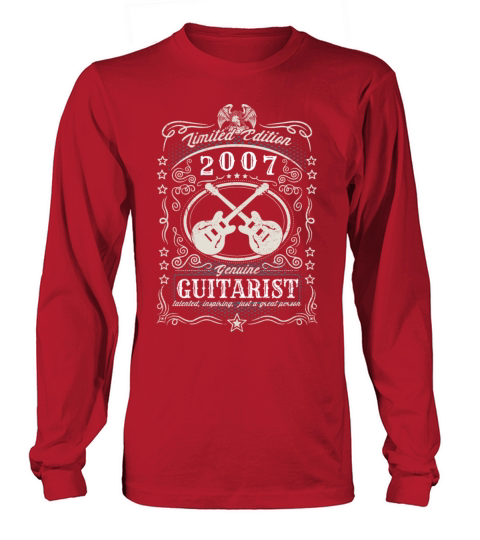 Vintage 2007 Guitarist Birthday Gift Guitar Player Long sleeved Unisex