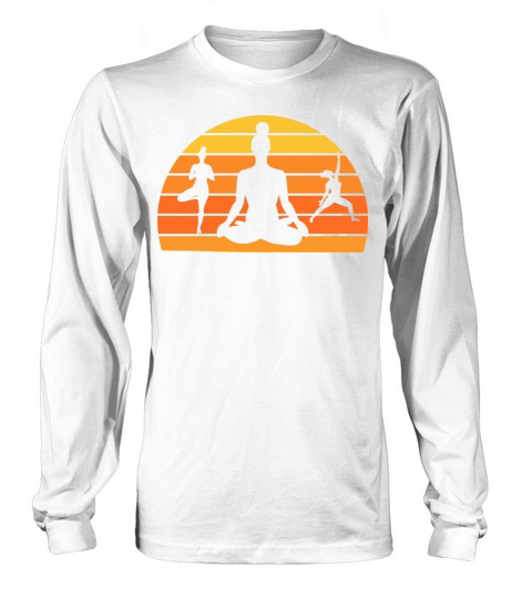 Yoga Meditation Poses Retro Vintage Fitness Long sleeved Unisex