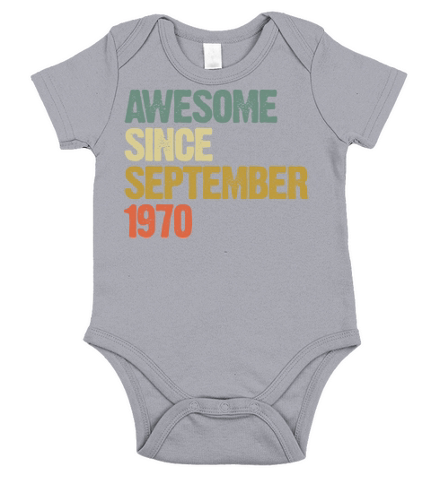 Awesome Since September 1970 Retro Vintage Gift Short Sleeve Baby One-Piece