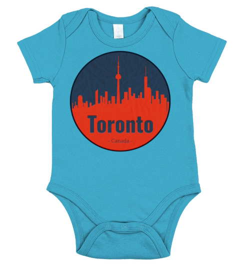 City Toronto Skyline Badge Short Sleeve Baby One-Piece