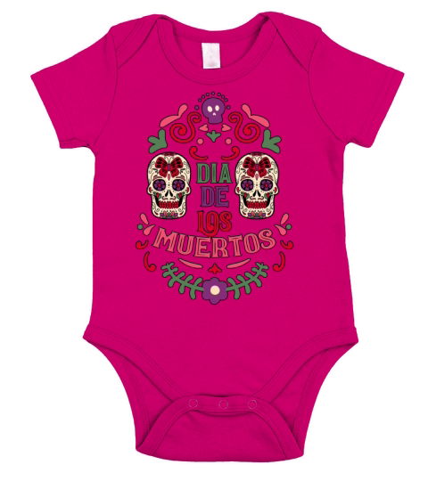 Dia De Los Muertos Day Of Dead Mexican Short Sleeve Baby One-Piece
