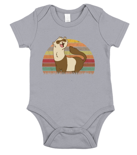 Ferret Retro Weasel Vintage Short Sleeve Baby One-Piece