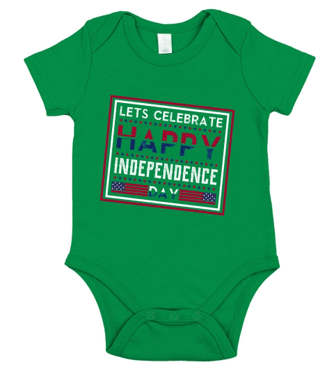 Let Celebrate Happy Independence Day Short Sleeve Baby One-Piece