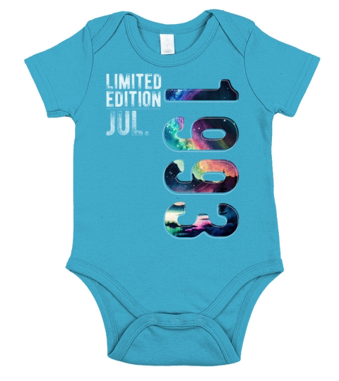 Limited Edition 1993 July Birthday Polar Lights Short Sleeve Baby One-Piece