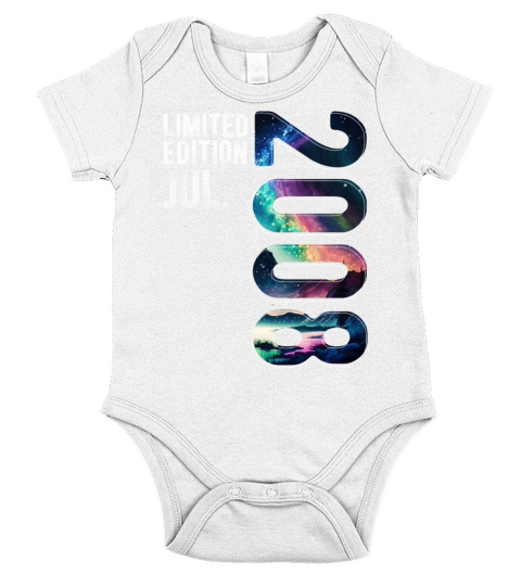 Limited Edition 2008 July Birthday Polar Lights Short Sleeve Baby One-Piece