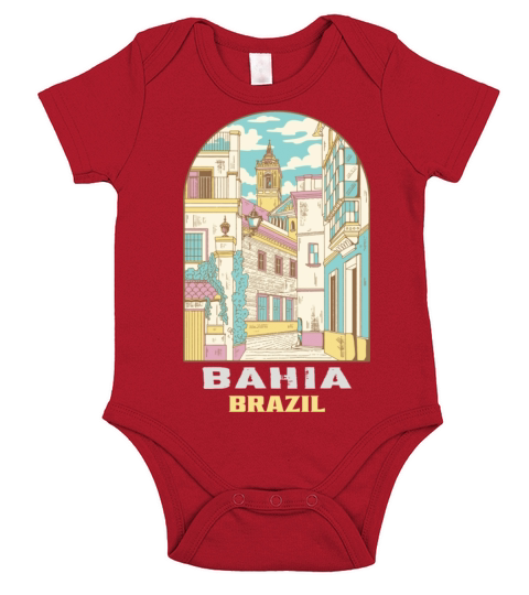 Salvador Bahia Brazil Vintage Landscape Short Sleeve Baby One-Piece