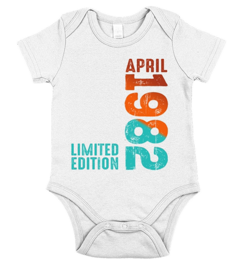 Since April 1982 Year 1982 Retro Vintage 1982 Short Sleeve Baby One-Piece